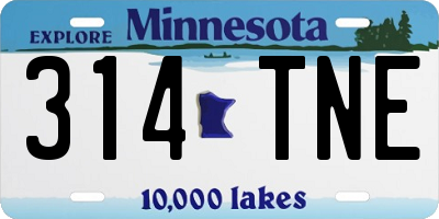 MN license plate 314TNE