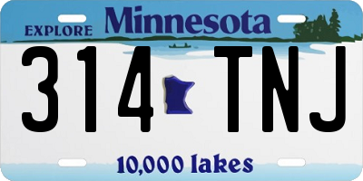 MN license plate 314TNJ