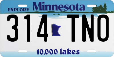 MN license plate 314TNO