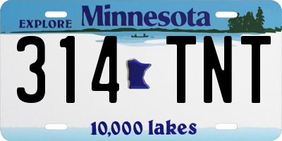 MN license plate 314TNT