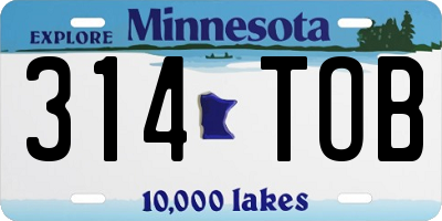 MN license plate 314TOB