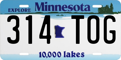 MN license plate 314TOG