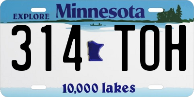 MN license plate 314TOH