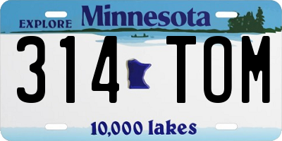 MN license plate 314TOM