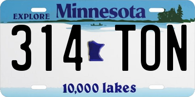 MN license plate 314TON