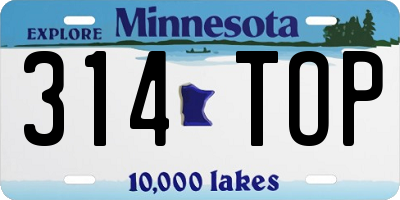 MN license plate 314TOP