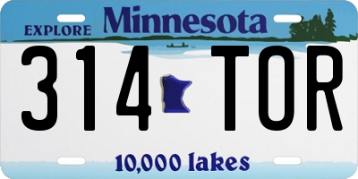 MN license plate 314TOR