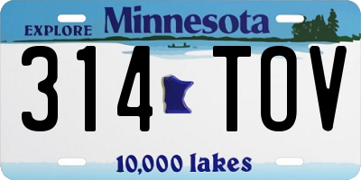 MN license plate 314TOV