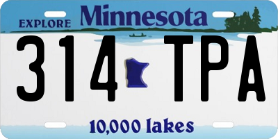 MN license plate 314TPA