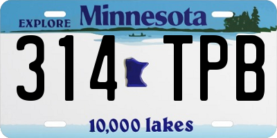 MN license plate 314TPB