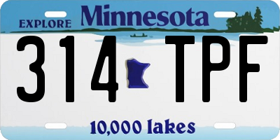 MN license plate 314TPF