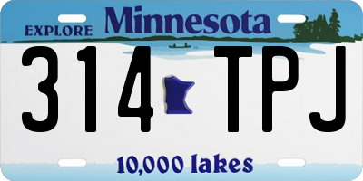 MN license plate 314TPJ