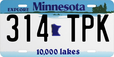 MN license plate 314TPK