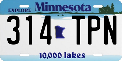 MN license plate 314TPN