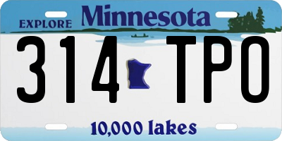 MN license plate 314TPO