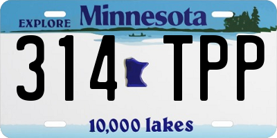 MN license plate 314TPP