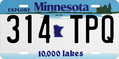 MN license plate 314TPQ