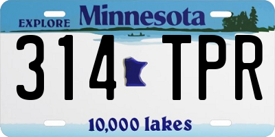 MN license plate 314TPR