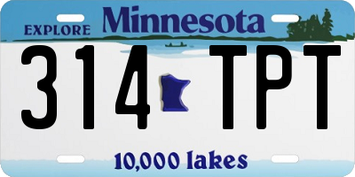 MN license plate 314TPT