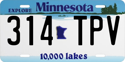 MN license plate 314TPV