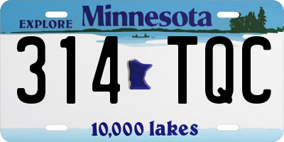 MN license plate 314TQC