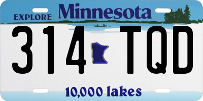 MN license plate 314TQD