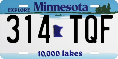 MN license plate 314TQF