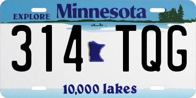 MN license plate 314TQG