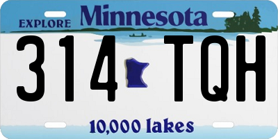 MN license plate 314TQH