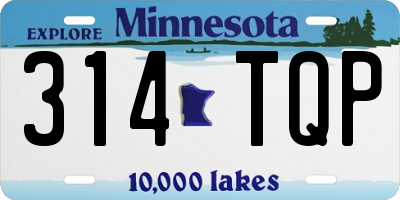 MN license plate 314TQP