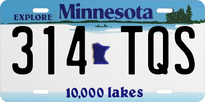 MN license plate 314TQS