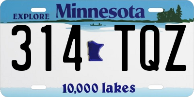 MN license plate 314TQZ