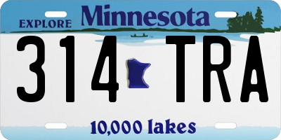 MN license plate 314TRA