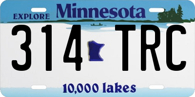 MN license plate 314TRC
