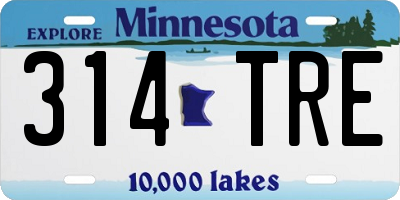 MN license plate 314TRE