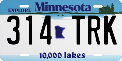 MN license plate 314TRK