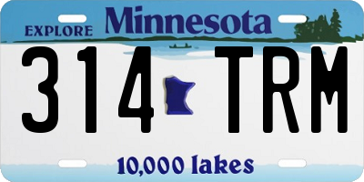 MN license plate 314TRM