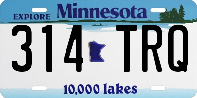MN license plate 314TRQ