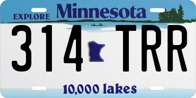 MN license plate 314TRR