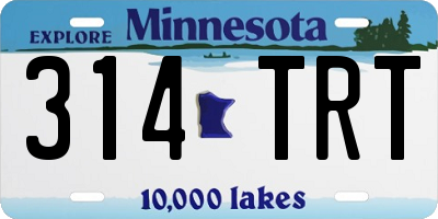 MN license plate 314TRT