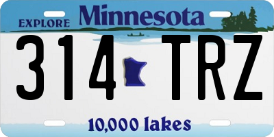 MN license plate 314TRZ