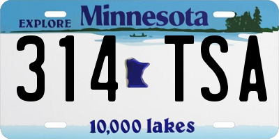 MN license plate 314TSA
