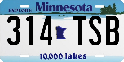 MN license plate 314TSB