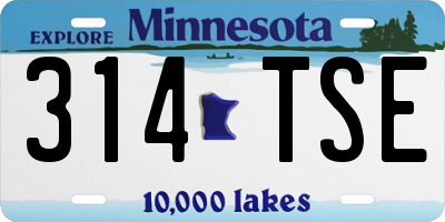 MN license plate 314TSE