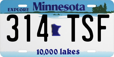 MN license plate 314TSF