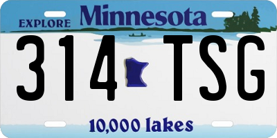 MN license plate 314TSG