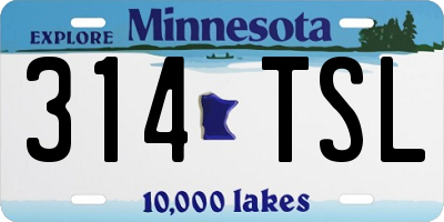 MN license plate 314TSL
