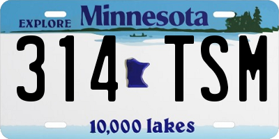 MN license plate 314TSM