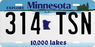 MN license plate 314TSN