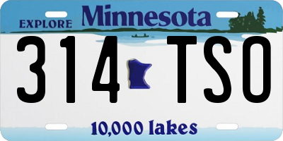 MN license plate 314TSO